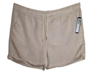 Tribal Jeans Size XXL Pull On Jogger Short in Warm Sand Drawstring Pockets Linen